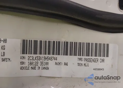 2009 Chrysler 300 Touring/Signature Series из США, поврежденный, VIN 2C3LK53V19H548744